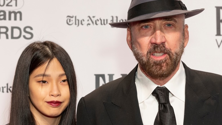Riko Shibata and Nicolas Cage on the red carpet