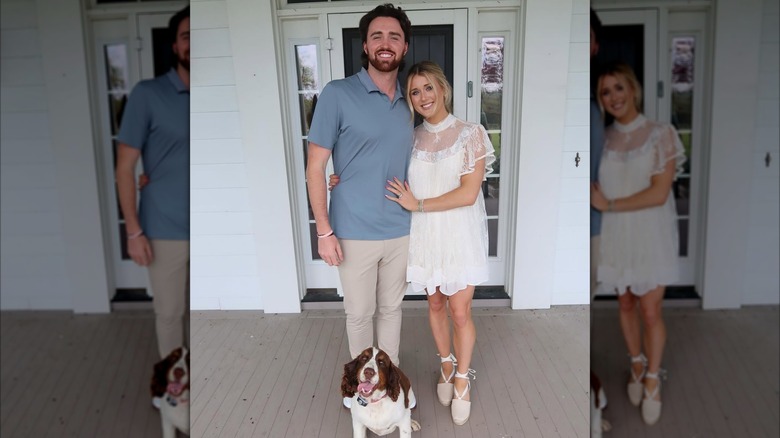 Louis Barker, Riley Gaines, and their dog on Easter