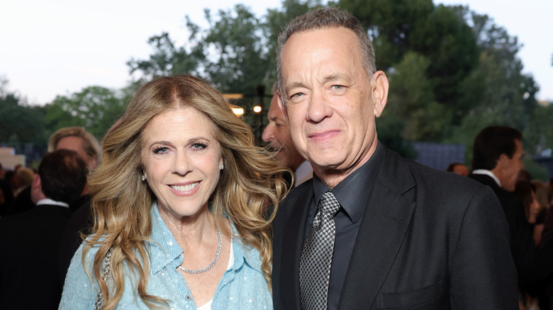 Rita Wilson and Tom Hanks smiling in April 2026