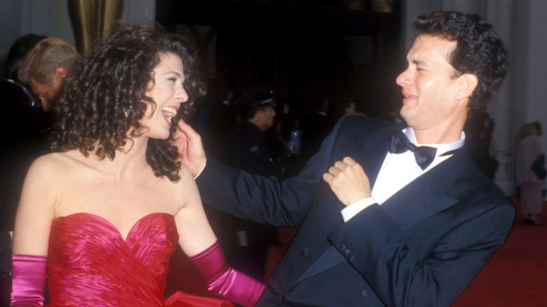 Rita Wilson and Tom Hanks smiling in 1989