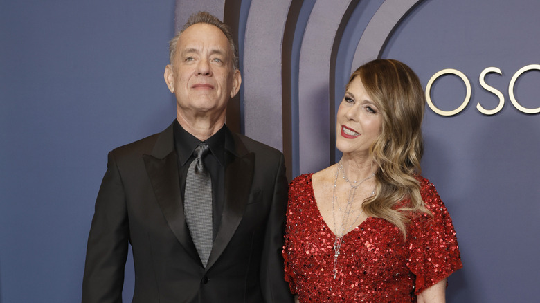 Rita Wilson and Tom Hanks attending the 2024 Governors Awards in January 2024