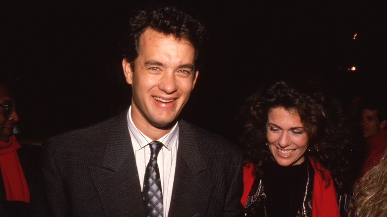 Tom Hanks and Rita Wilson smiling in 1988
