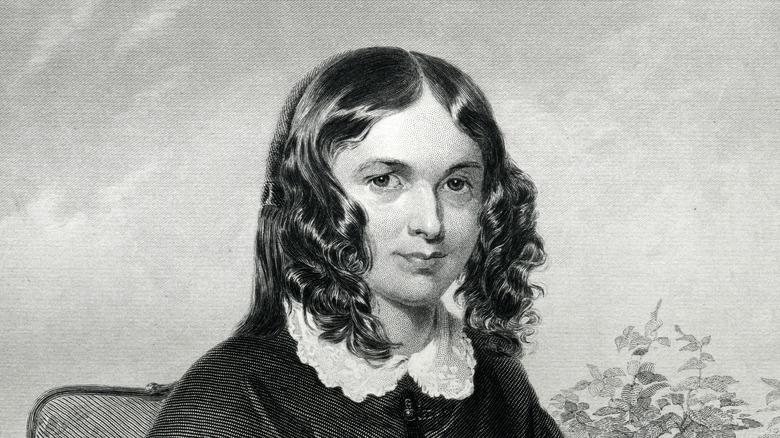 The English Poet Elizabeth Barrett Browning's engraving from 1873