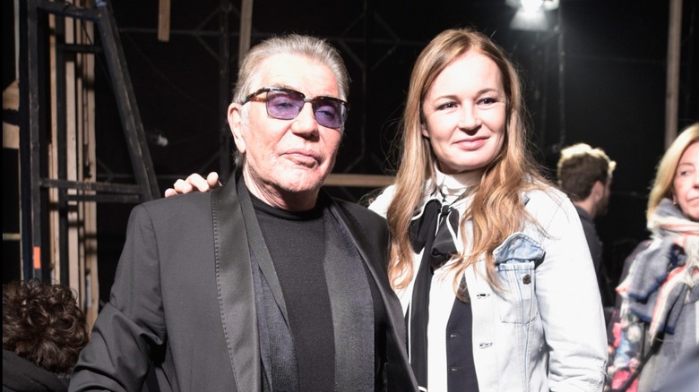 Roberto Cavalli and Eva Cavalli smiling