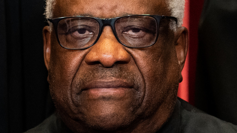 Clarence Thomas looking serious 
