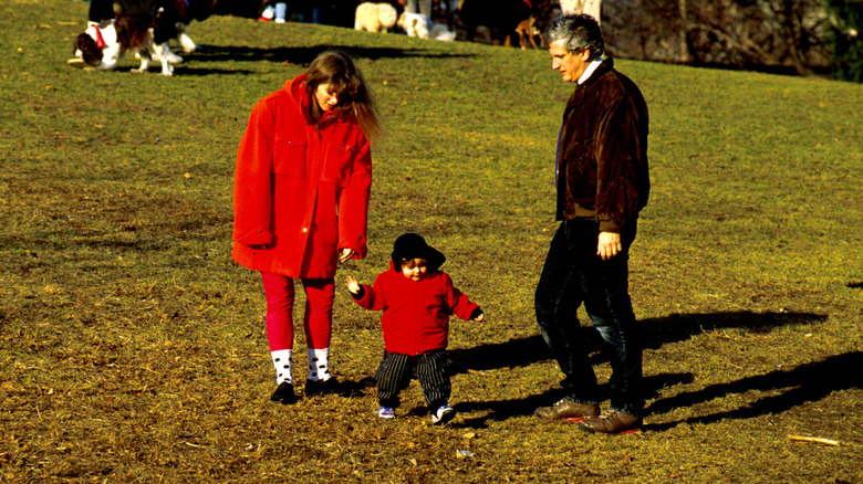 A young Rose Kennedy Schlossberg with her parents in Central Park