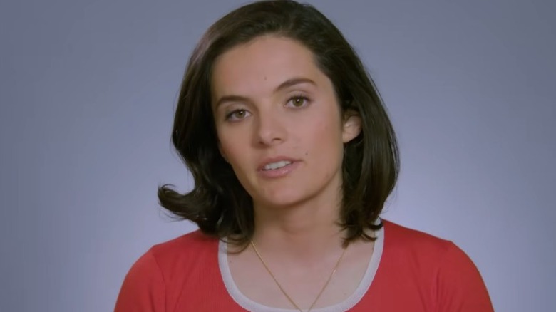 Closeup of Rose Kennedy Schlossberg talking to camera