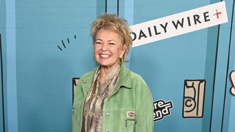 Roseanne Barr smiling at the Mr. Birchum series premiere