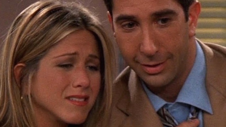 Ross and Rachel up close in "Friends"