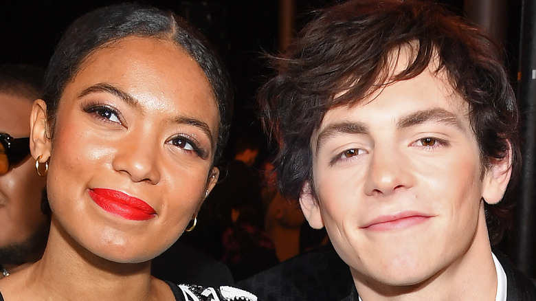 Ross Lynch and Jaz Sinclair posing