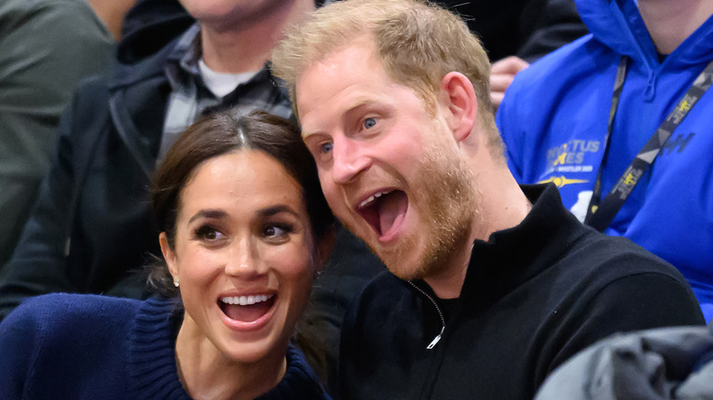 Meghan, Duchess of Sussex and Prince Harry, Duke of Sussex attend the wheelchair basketball during day one of the 2025 Invictus Games at the Vancouver Convention Centre in Vancouver, British Columbia (2025)