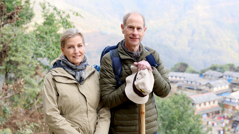 Sophie, Duchess of Edinburgh and Prince Edward arrive for a tour of the Gurung community center and museum during an official visit to Nepal (2025)