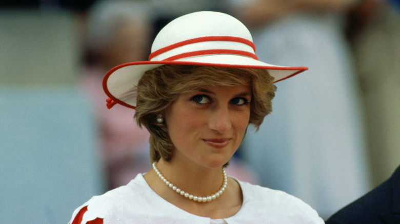 Princess Diana smirking