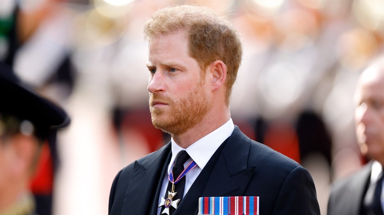 Prince Harry looking sad