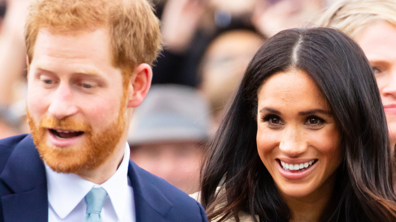Prince Harry and Meghan Markle in public. 