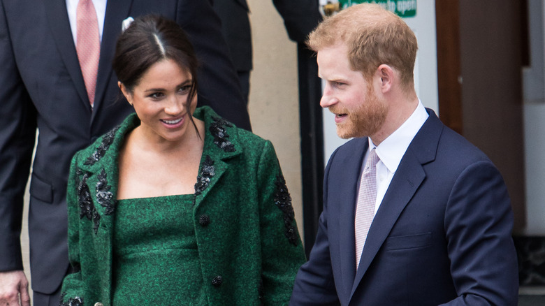Prince Harry and Meghan Markle smiling 