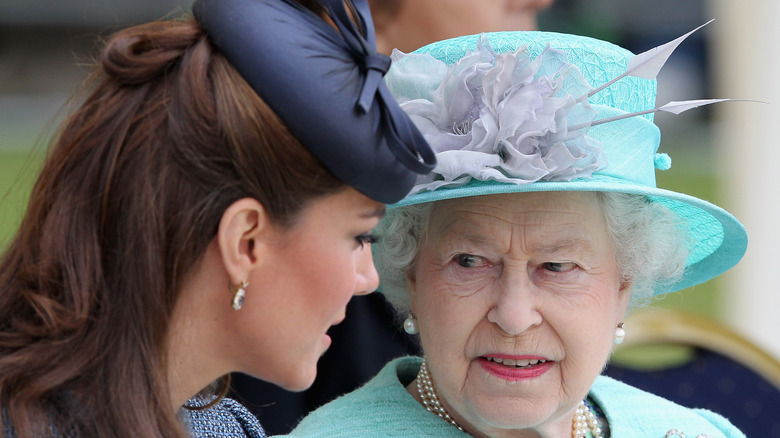 Kate Middleton talks to Queen Elizabeth