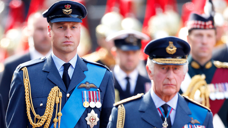 King Charles and Prince William in military uniform
