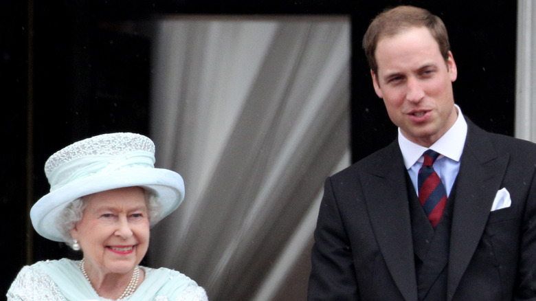 Queen Elizabeth and her grandson Prince William 