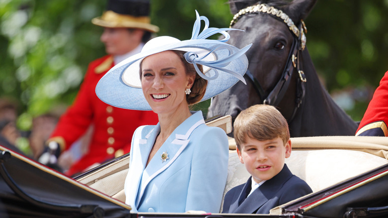 Princess Catherine and Prince Louis in open carriage for Trooping the Colour 2026