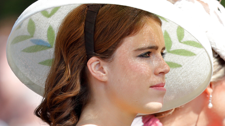 Princess Eugenie in white hat