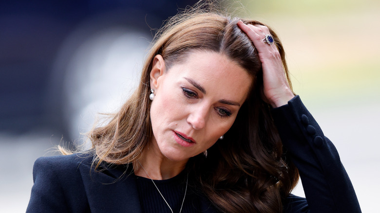 Princess Catherine looking sad 