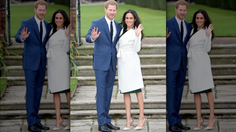 Meghan Markle and Prince Harry waving 