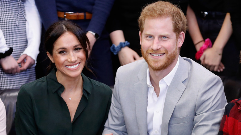 Meghan Markle and Prince Harry at the Joff Youth Centre in 2018