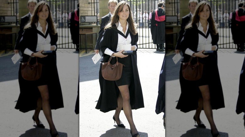 Kate Middleton arrives at her graduation ceremony at St Andrew's in Scotland, 2005.