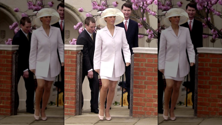 Zara Tindall attending Easter service at Windsor in 2000.