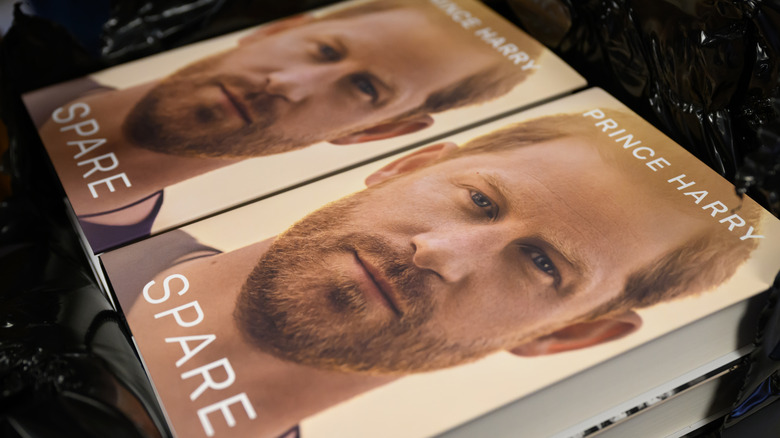 Two copies of Prince Harry's book