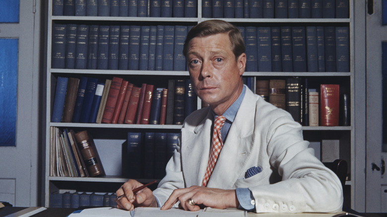 King Edward VIII sitting at a desk