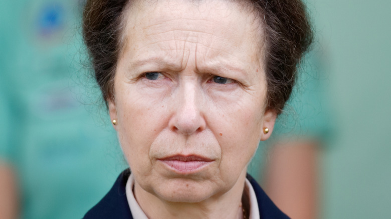 Princess Anne frowning