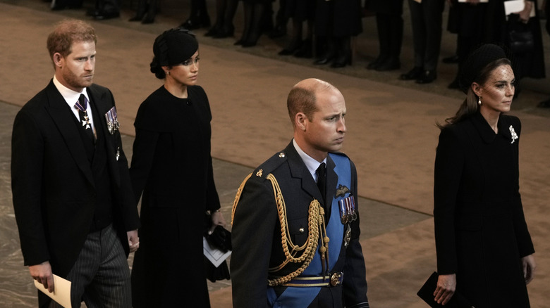 royal family at queen's procession