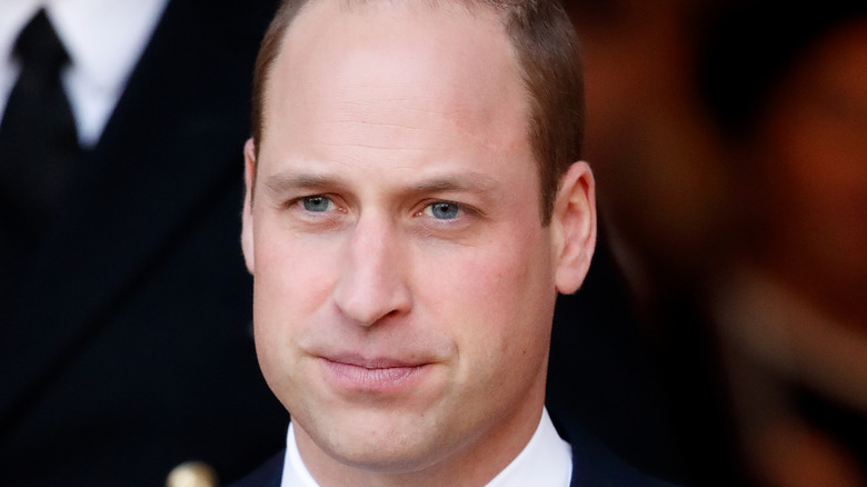 Prince William looking serious