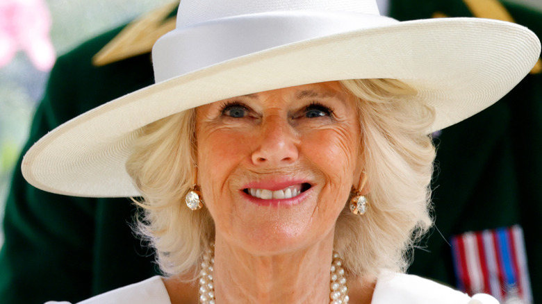 Camilla Parker Bowles in an all white outfit