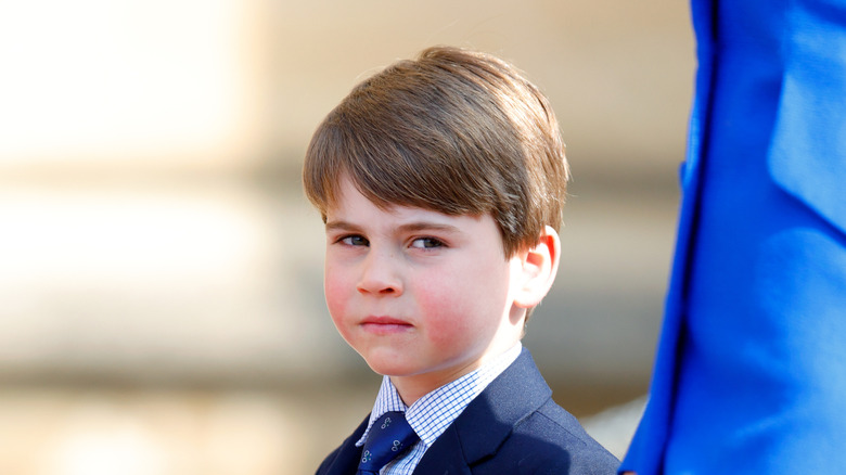 Prince Louis attending an Easter service