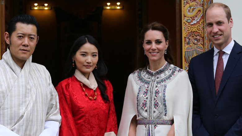 Duchess Kate, Prince William, King of Bhutan, and Jetsun Pema