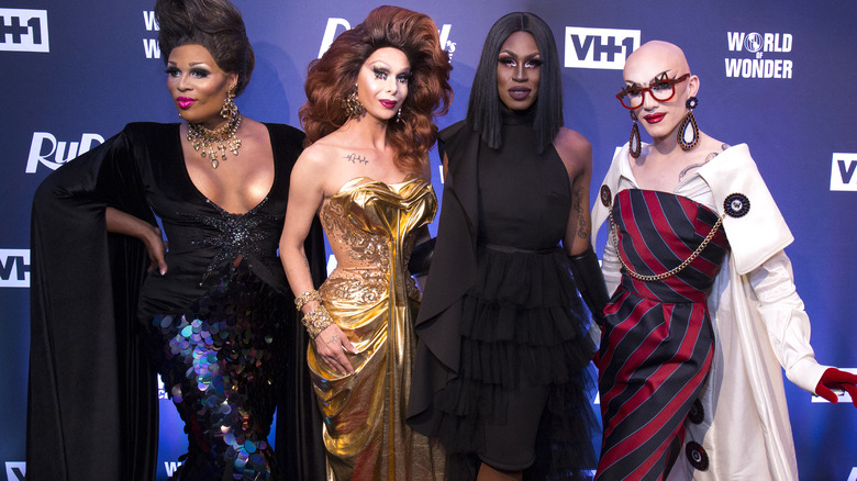 Peppermint, Trinity the Tuck, Shea Coulee and Sasha Velour pose together