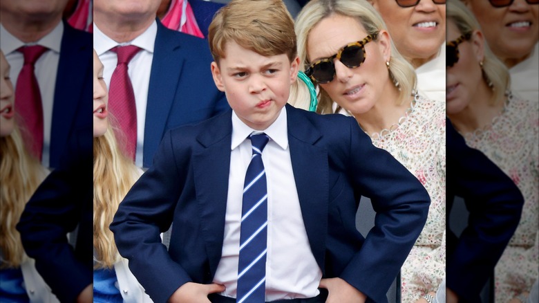 Prince George standing at Queen Elizabeth's Platinum Jubilee