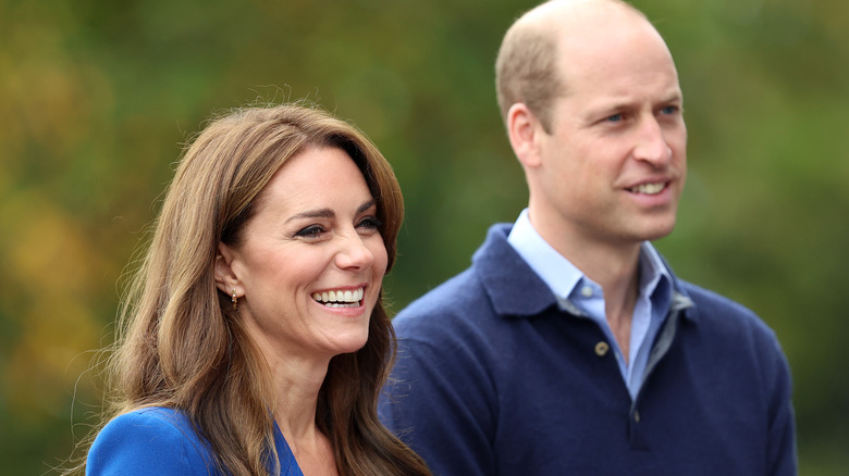 Prince William and Princess Catherine smile