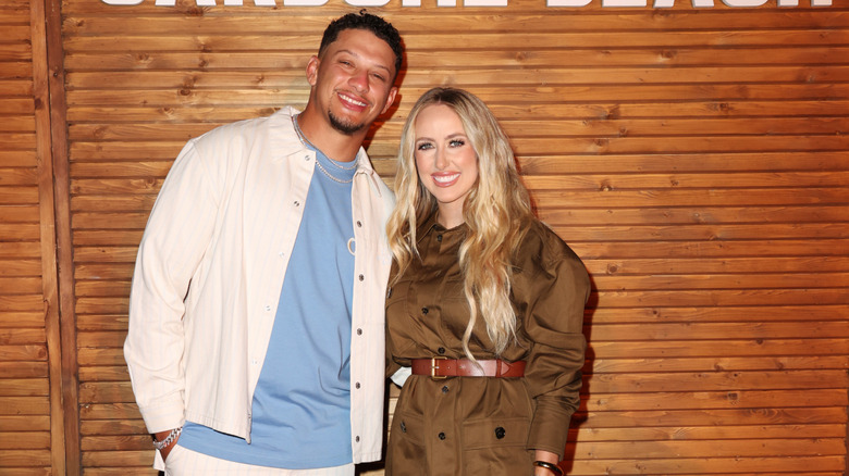 Patrick Mahomes and Brittany Mahomes at Amex x CARBONE BEACH 2025
