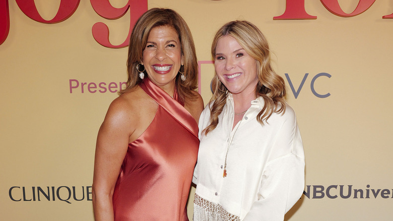 Jenna Bush Hager posing on the red carpet with Hoda Kotb