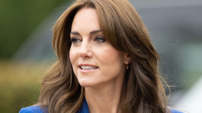 Kate Middleton looking to her right