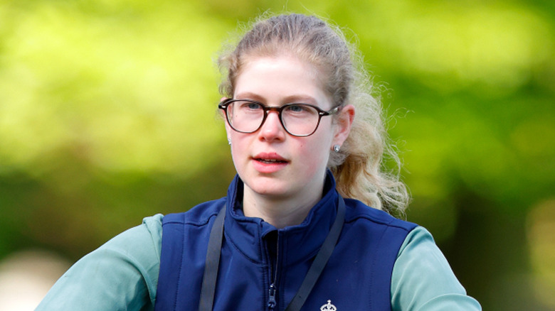 Lady Louise Windsor on a bike in 2024
