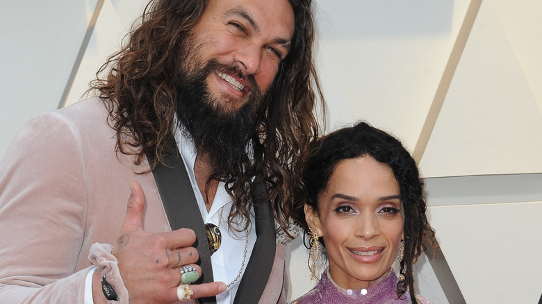 Jason Momoa and Lisa Bonet together on red carpet