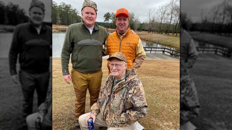Alex Murdaugh (left), Randolph Murdaugh III (bottom), and John Marvin Murdaugh (right) posing together in 2021