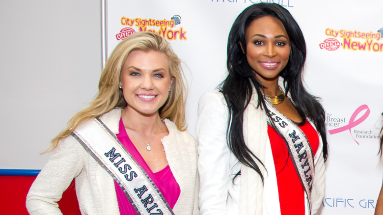 Erika Kirk Miss Arizona with Miss Maryland