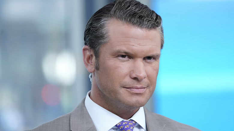 Fox anchor Pete Hegseth interviews entrepreneur and venture capitalist Peter Thiel during "FOX & Friends" at Fox News Channel Studios on August 09, 2019 in New York City.