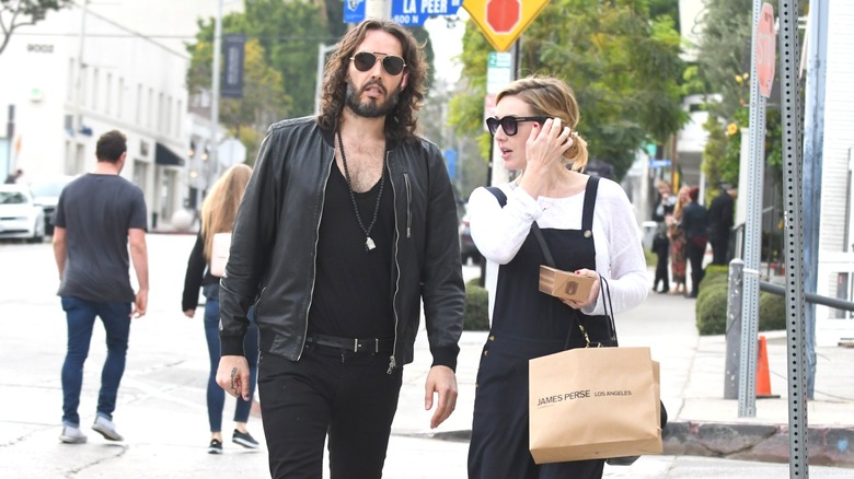 Russell Brand and Laura Gallacher spotted on walk